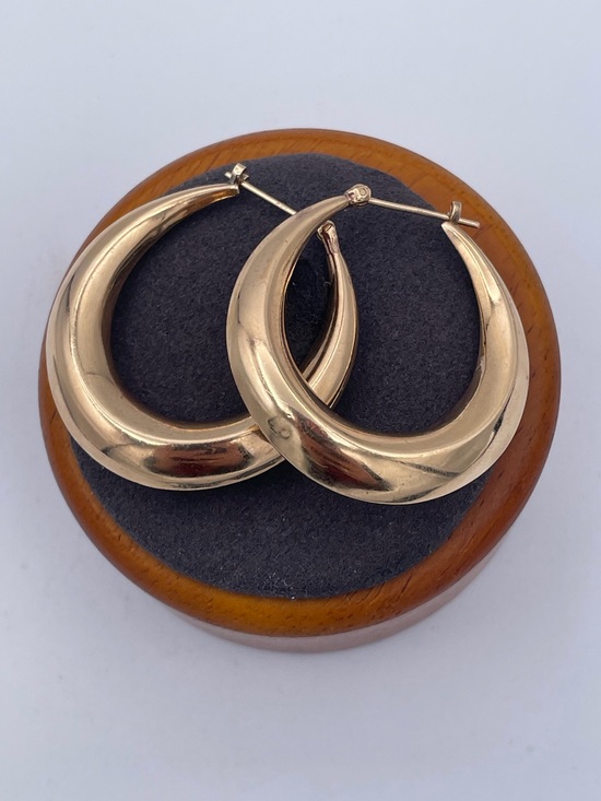 Made in Italy Jewelry - 14K Italian Gold Chunky Hollow Hoop Earrings Round Made in Italy Heavy 8.9grams